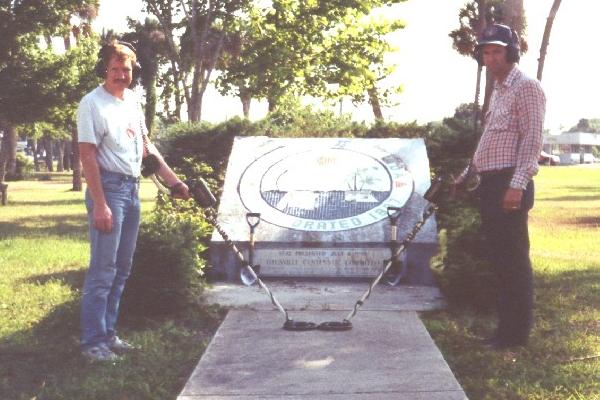 Thomas and Mike at the City of Titusville 
monument in Sand Point Park